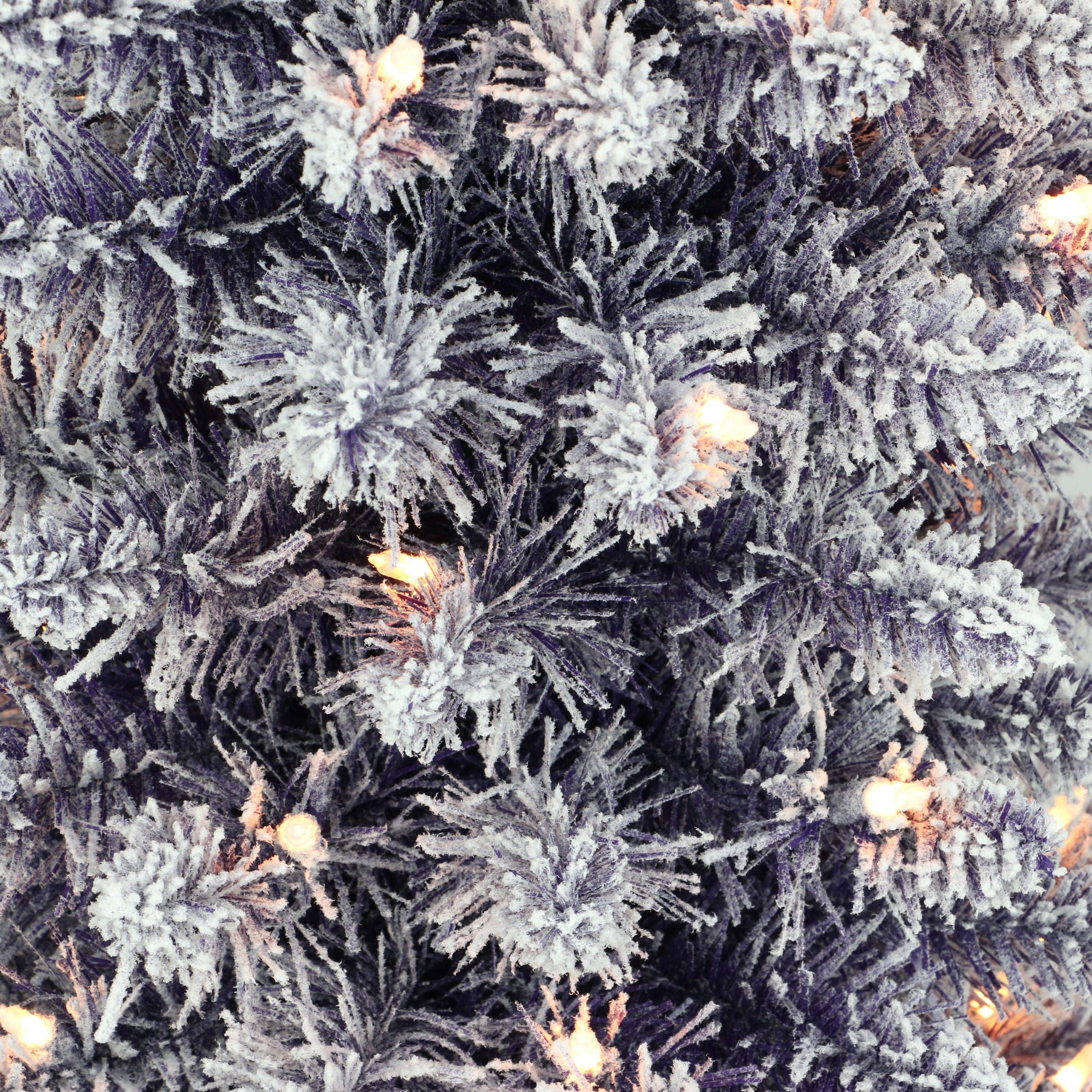 4.5ft Pre-Lit Flocked Fashion Purple Pencil Christmas Tree